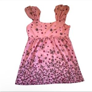 Younique Y2K Pink Floral Butterfly Babydoll Top Sleeveless Summer Fairycore S